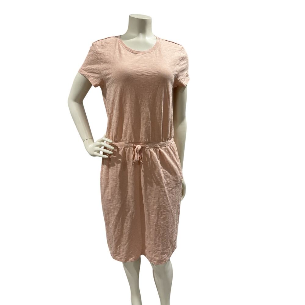 Pact Women's Relaxed Slub Weekend Dress Sz Small Blush Pink Casual Comfortable
